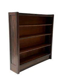 Art Deco Open Bookcase, Macassar Ebony with Oak Shelves, 1920s Design